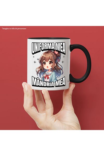 StoryGift Romania Mug My uniform, my pride girl at school education, 330ml, Ceramic with Handle, With