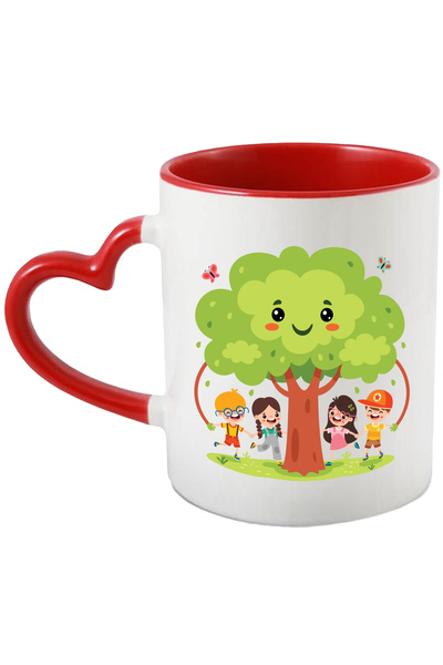 StoryGift Romania Cana Cu Copac, Copii, Fluturi, Natura, Ochelari, Frunze, Mu...