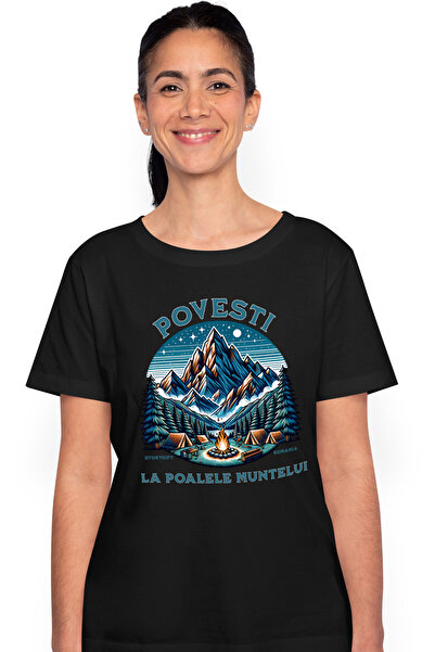 StoryGift Romania Tricou Femei Povesti La Poalele Muntelui Foc De Tabara Padu...