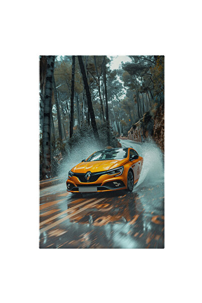 StoryGift Romania Tablou Canvas Renault Masina Galbena Care Merge Un Drum Din...