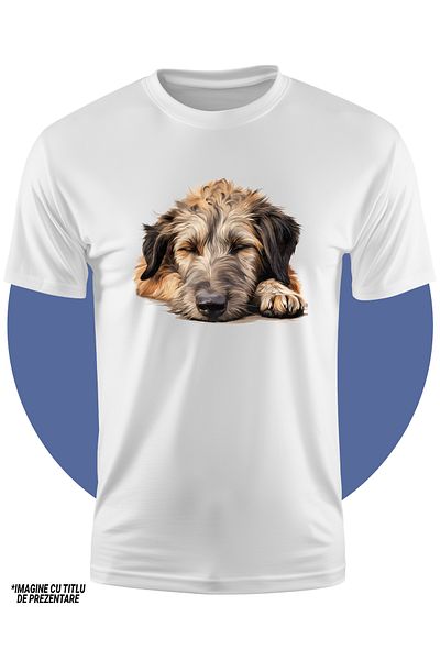 StoryGift Romania Tricou Copii Cu Un Caine Blanos Care A Atipit, Ilustratie, Somn, Ora De Culcare, Oboseala,