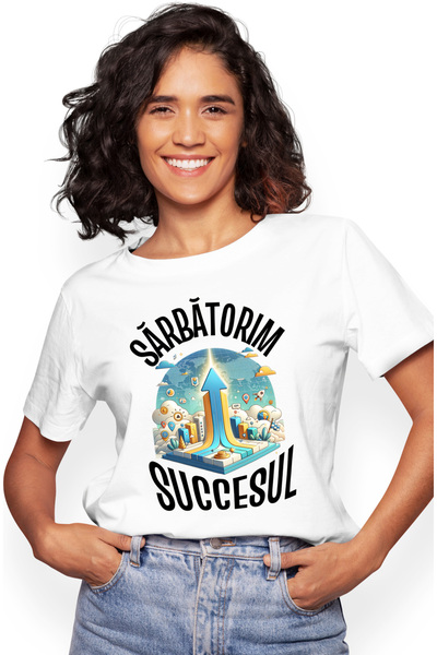StoryGift Romania Tricou Femei Sarbatorim Succes, Nava Spatiala Decolare Afac...
