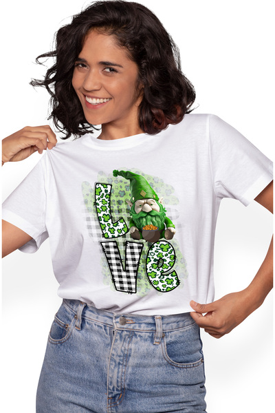 StoryGift Romania Tricou Femei Cu Un Spiridus Cu Barba Verde Cu Mesajul "love...