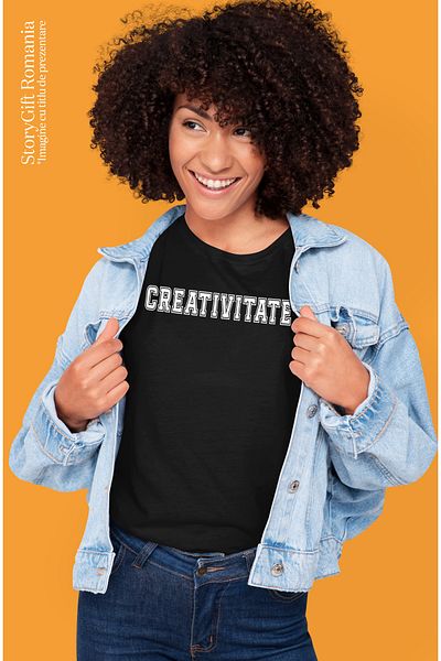 StoryGift Romania Tricou Femei Creativitate, Mesaj Motivational, Text Inspirational, Self Care, C Blk_m