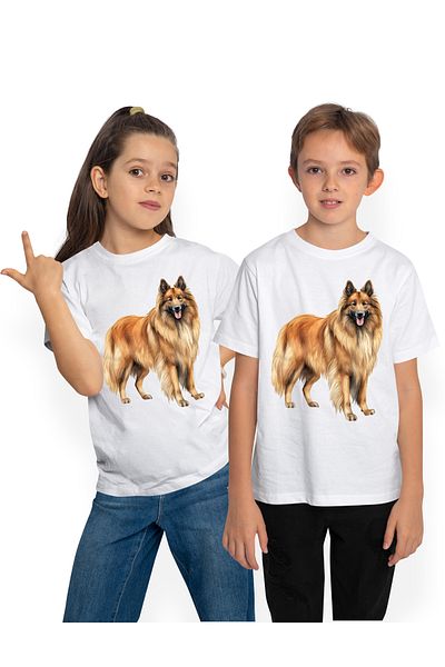 StoryGift Romania Tricou Copii Cu Un Caine Blanos, Bucuros, Ilustratie, Jucaus, Limba Scoasa, Pentru Iubitor