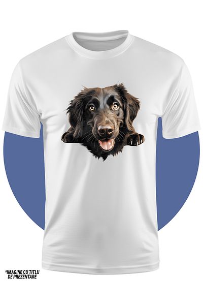 StoryGift Romania Tricou Copii Cu Un Caine Jucaus, Ilustratie, Maro Inchis, Pentru Iubitorii De Caini, Anima
