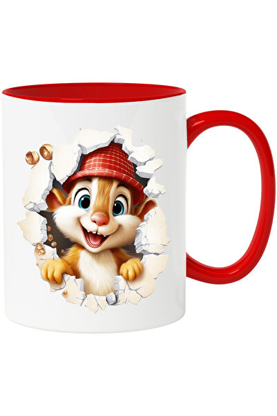 StoryGift Romania Cana Cu Un Pui De Veverita Care Scoate Capul Printr-un Zid ...