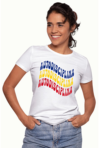 StoryGift Romania Tricou Femei Cuvantul Autodisciplina, In Culorile Steagului...