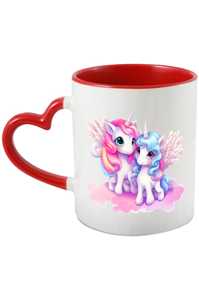 StoryGift Romania Cana Cu 2 Unicorni | Ilustratie | Zambesc | Aripi | Nori | ...