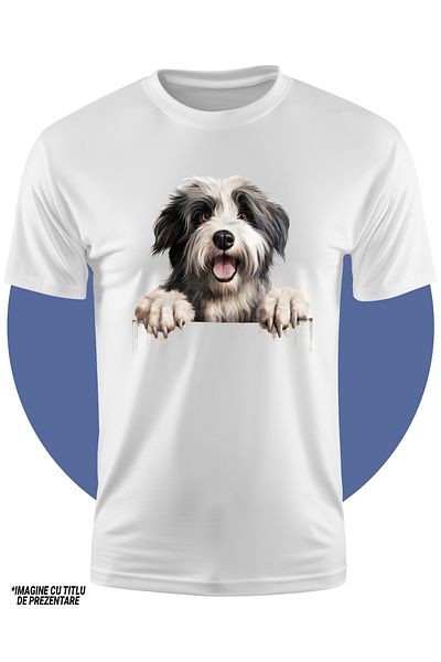 StoryGift Romania Tricou Copii Cu Un Catel Foarte Blanos, Ilustratie, Energic, Pentru Iubitorii De Caini, Vr