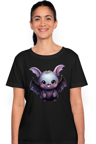 StoryGift Romania Tricou Femei Cu Un Pui De Liliac Vesel, Ilustratie, Copilar...