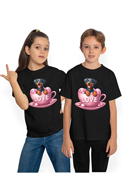 StoryGift Romania Tricou Copii Cu Un Catel Care Sta Intr-o Ceasca, Ilustratie...