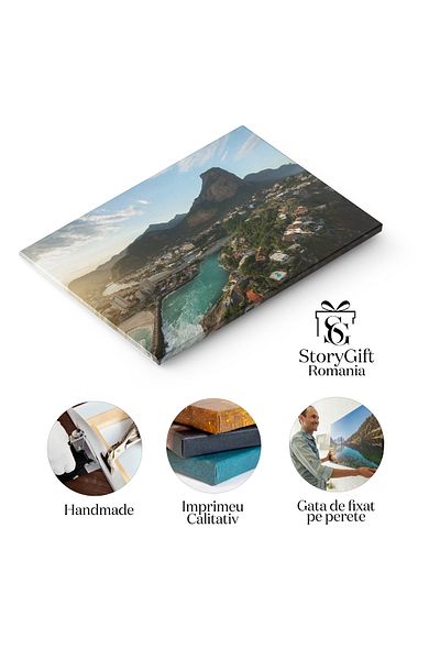StoryGift Romania Tablou Canvas 40 x 25CM Vedere Aeriana a Joá si Dealul Pedra da Gávea, Rio de Janei,STG