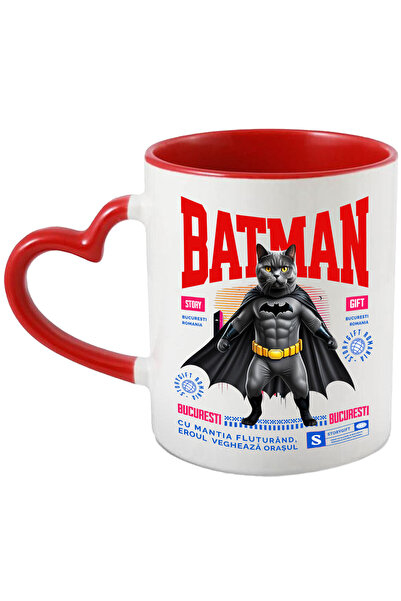 StoryGift Romania Cana Cu British Shorthair Pisica In Costum De Batman Cu Pel...