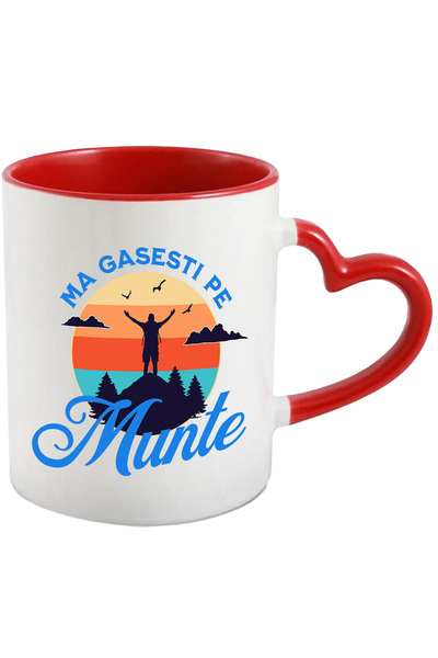 StoryGift Romania Cana Cu Silueta Umana Deasupra Muntelui Apus De Soare Text ...