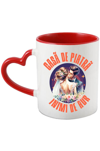 StoryGift Romania Cana Cu Portret Ziua Nuntii Cuplu Mire Si Mireasa Sarut Iub...