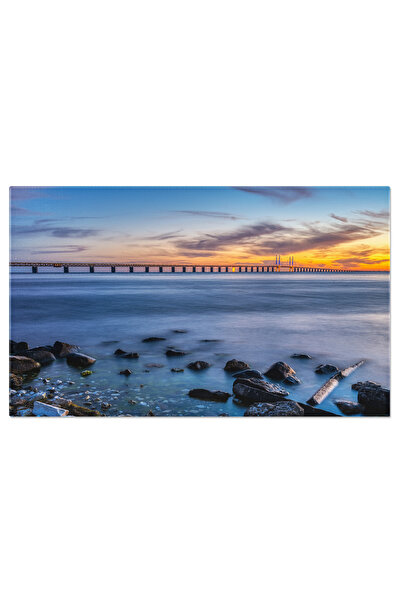 StoryGift Romania Tablou Canvas Podul Öresund Faimos La Inserare, Peisaj Urban, Arhitectura, Lumina, Transport, L