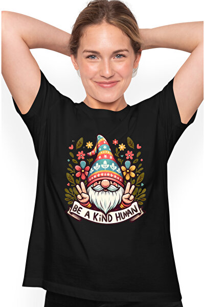 StoryGift Romania Tricou Femei Cu Un Pitic Vesel Cu Mesajul "be A Kind Human"...