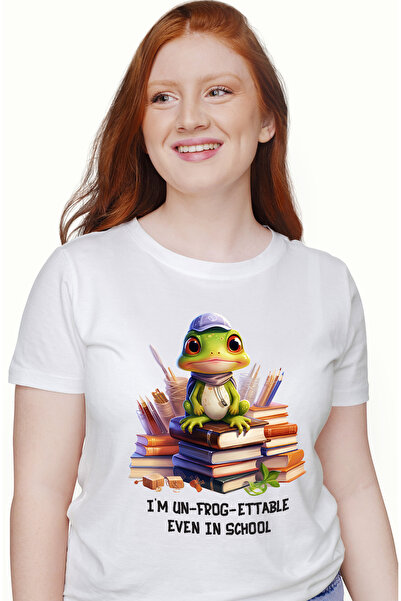 StoryGift Romania Tricou Femei Cu O Broasca, Ilustratie, Sta Pe Carti, Scoala...