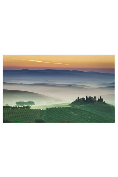 StoryGift Romania Tablou Canvas: Dimineata In Toscana, Italia: Ciprsi Si Podg...