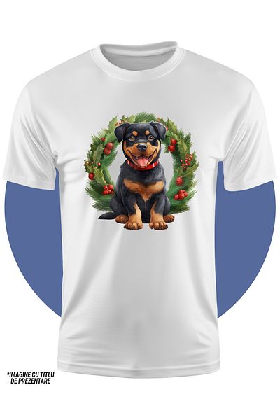 StoryGift Romania Tricou Copii cu un catel Rottweiler, ilustratie, bucurie, ilustratie, sarbatoare, coroana,