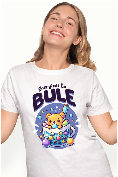 StoryGift Romania Tricou Femei Energizat Cu Bule Animal Mic Urs In Cana Cu Im...