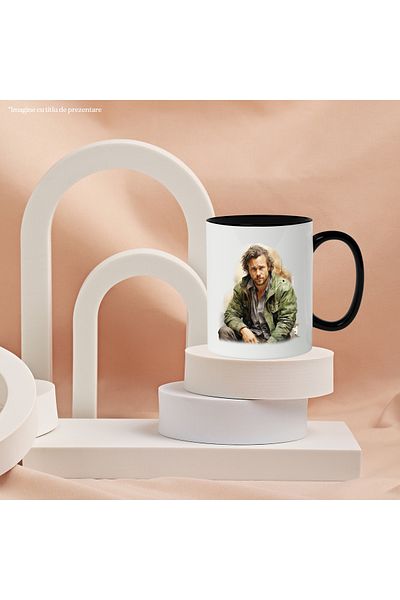 StoryGift Romania Mug With Gerard Butler, Actor, Celebrity, Movie, Hollywood, Multicolor 330 ml, C, With ,STG