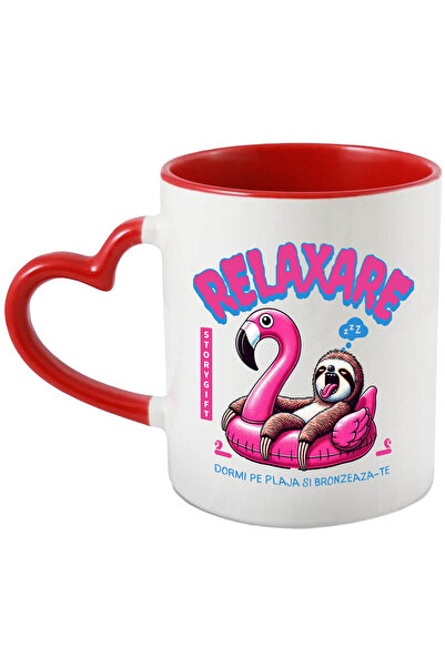 StoryGift Romania Cana Cu Animal Lenes Pe Colac Pasare Flamingo, Text Relaxar...