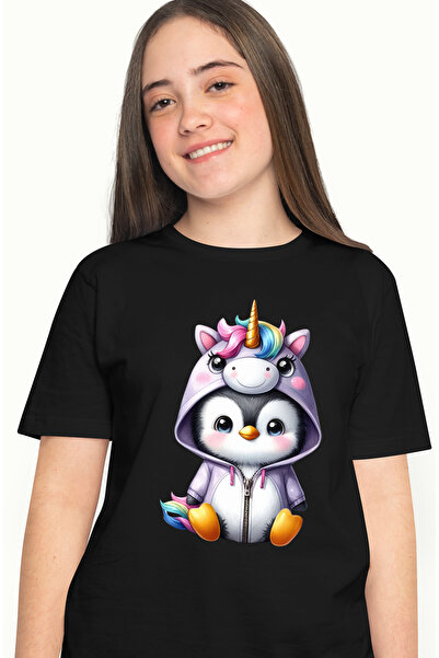 StoryGift Romania Tricou Femei Cu Un Pinguin Deghizat In Unicorn, Ilustratie,...