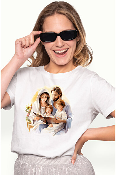 StoryGift Romania Tricou Femei Cu Iisus Hristos Si Maica Domnului, Ilustratie...