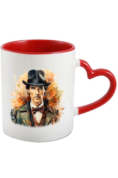 StoryGift Romania Benedict Cumberbatch Mug, TV Series, Sherlock Holmes, Multicolor 330 ml, Ce, With Heart Handle