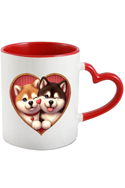 StoryGift Romania Cana Cu O Catelusa Si Un Catel | Ilustratie | Akita Inu Si ...