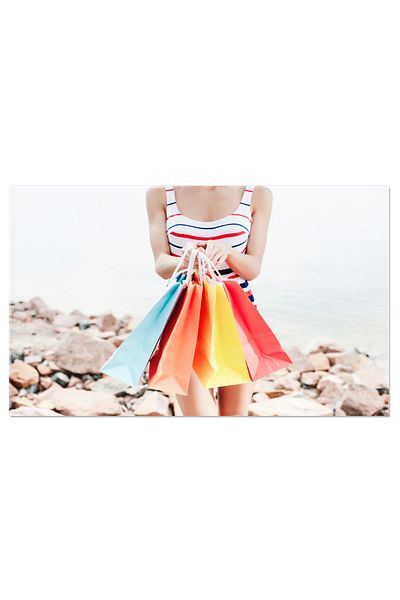 StoryGift Romania Tablou Canvas Moda Retro Si Eleganta Tanara In Costum De Baie Cu Dungi Retro, Redand Culorile S