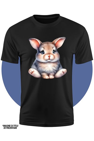 StoryGift Romania Tricou Copii Cu Un Iepuras Care Sta Cuminte, Ilustratie, Curiozitate, Copilarie, Grija, Pa
