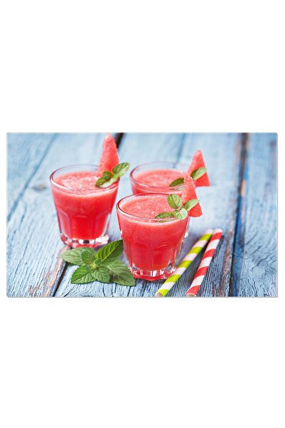 StoryGift Romania Tablou Canvas Pahare De Smoothie De Pepene Verde Cu Marar O Bautura Racoritoare Plina De Prosp