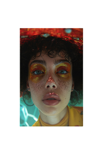 StoryGift Romania Tablou Canvas Visele Vopselei Portretul Unei Femei Cu Machi...