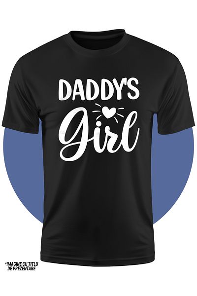 StoryGift Romania Tricou Copii Cu Inimioara Si Textul "daddy's Girl" - Fetita Tatalui Preferata Fiica 100% B