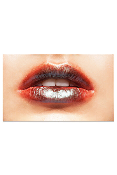 StoryGift Romania Tablou Canvas Closeup La Buzele Unei Femei Frumoase, Cu Oja...