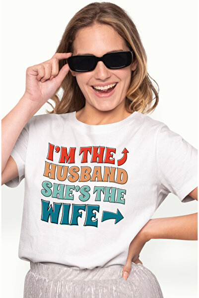 StoryGift Romania Tricou Femei Cu Mesaj Colorat In Engleza I'm The Husband Sh...