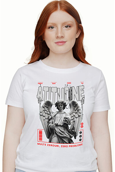 StoryGift Romania Tricou Femei atitudine inger femeie bani multe zerouri cu i...