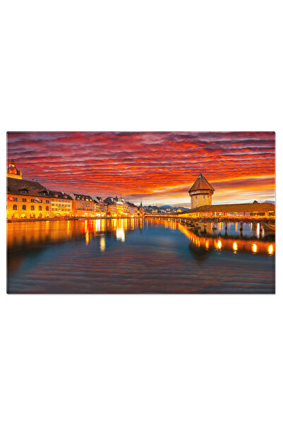 StoryGift Romania Tablou Canvas Centrul Istoric Minunat Al Lucernei, Elvetia,...