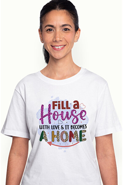 StoryGift Romania Tricou Femei cu mesajul "Fill a house with love & it become...