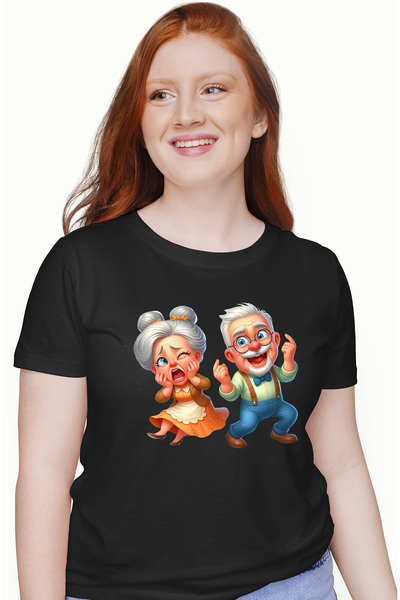StoryGift Romania Tricou Femei cu o bunicuta care e trista in timp ce bunicul...
