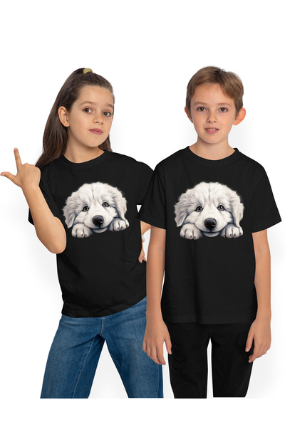 StoryGift Romania Tricou Copii Cu Un Catel Blanos, Ilustratie, Alb, Gheare, L...