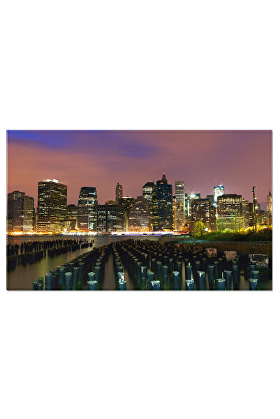StoryGift Romania Tablou Canvas Zgarieturi-nori Inaltati Din New York, Vedere...