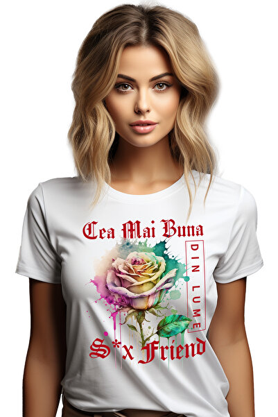 StoryGift Romania Tricou Femei Cu Textul Cea Mai Buna S-x Friend, Din Lume, F...