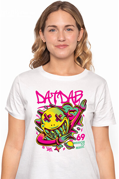 StoryGift Romania Tricou Femei Cu Emoji Smiley face Cu Dinti Aurii, Ochii In Forma De X, Semn Main WHT_L