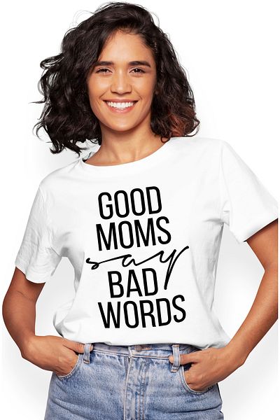 StoryGift Romania Tricou Femei cu mesaj din care reiese ca mamele bune spun cuvinte nasoale cu im WHT_L