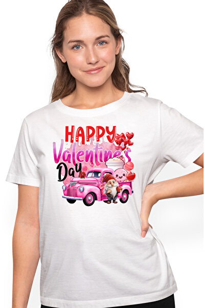 StoryGift Romania Tricou Femei cu mesajul "Happy Valentine's Day", pitic, mas...