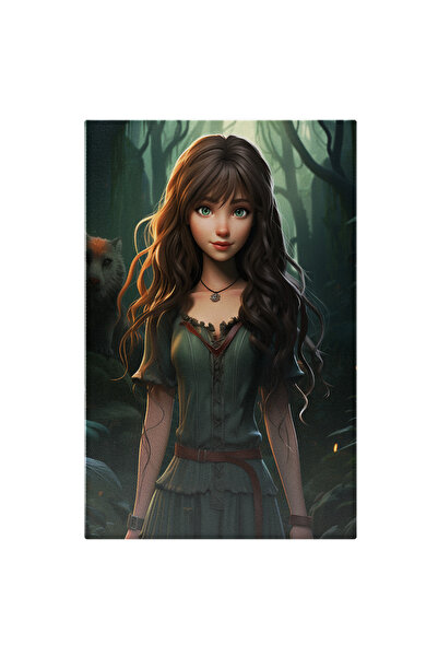 StoryGift Romania Tablou Canvas: Fetita In Padure Urmarita De Lup Par Saten, ...